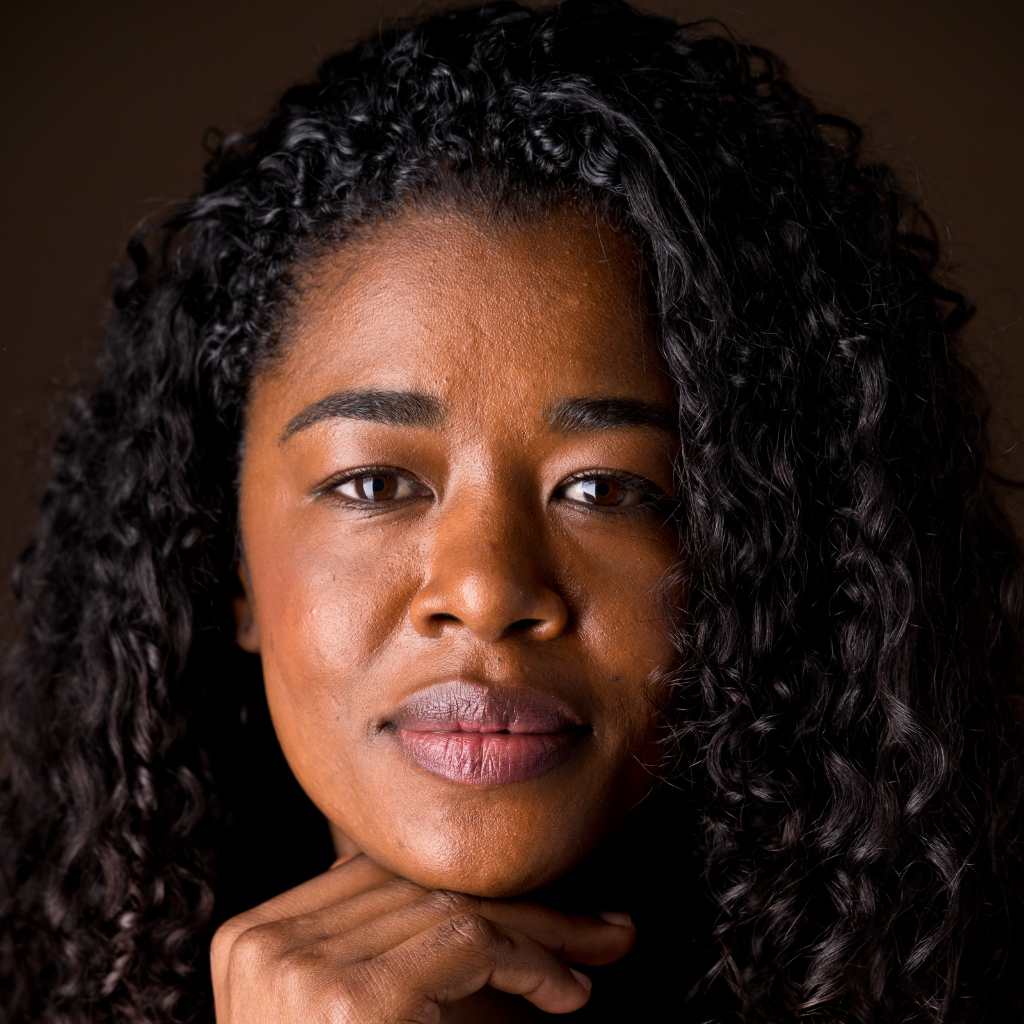 pensive african american woman headshot